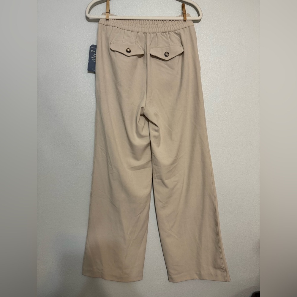 Democracy “ Ab “ Leisure Skyrise Pull On Wide Leg Trousers in beige - Picture 5 of 5